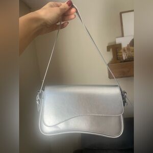 Silver Women's Shoulder Bag